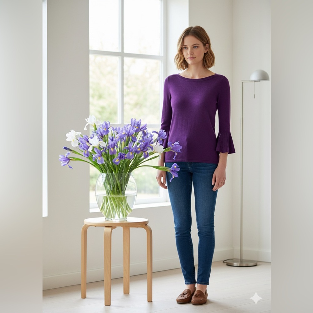 41 Hawthorn Amethyst Long Sleeve Sweater